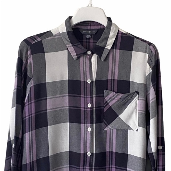 Eddie Bauer Women’s Shirt Gray Pink Size M - Picture 3 of 6